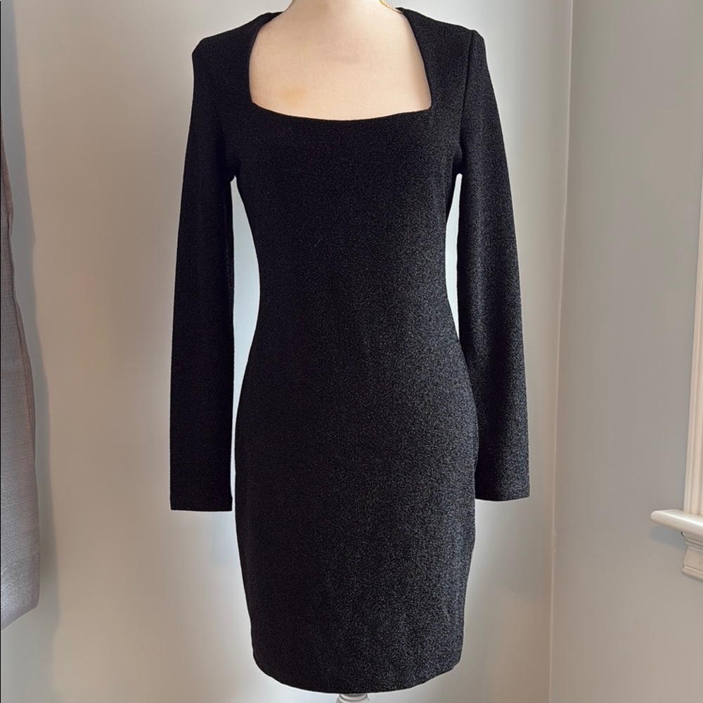 H&M Elegant Black Long-Sleeve Dress